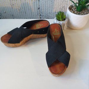Canvas Wedge Sandals 7
